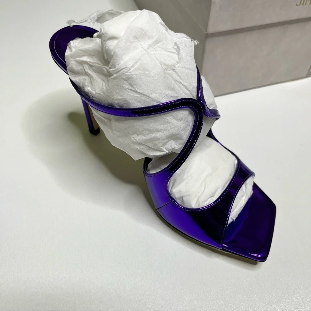 Jimmy Choo Anise purple Liquid Metal heels size 37.5 - Picture 13 of 13